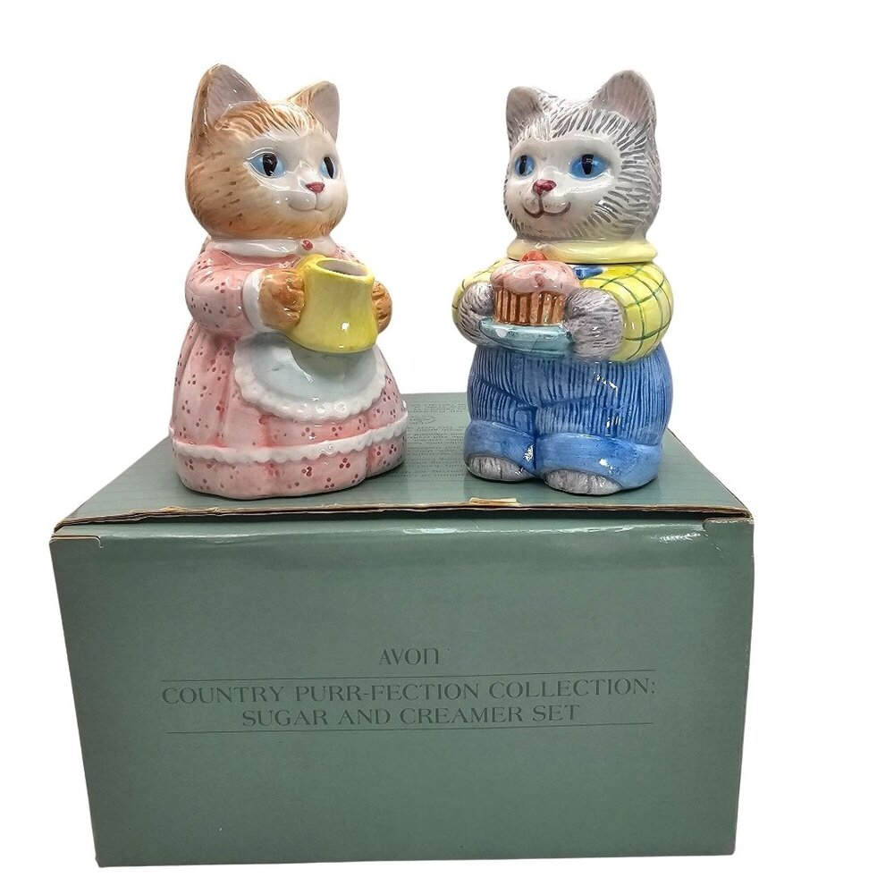 Vintage Avon Country Purr-Fection Sugar & Creamer Set